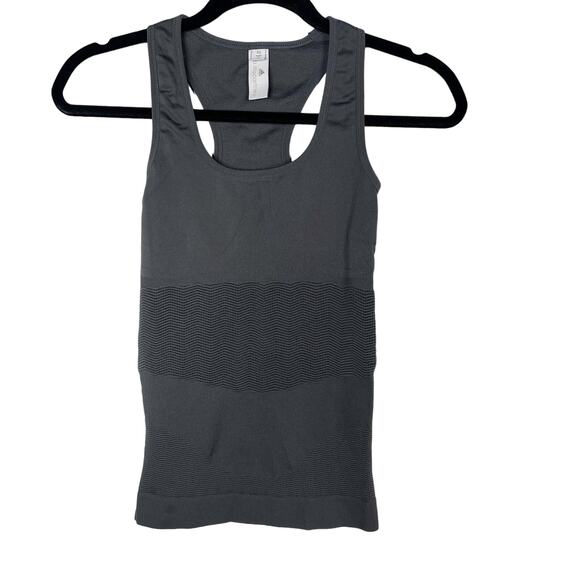 Adidas Stella McCartney XS Charcoal Gray Seamless Racerback Tank Top Scoop Neck - Picture 1 of 14